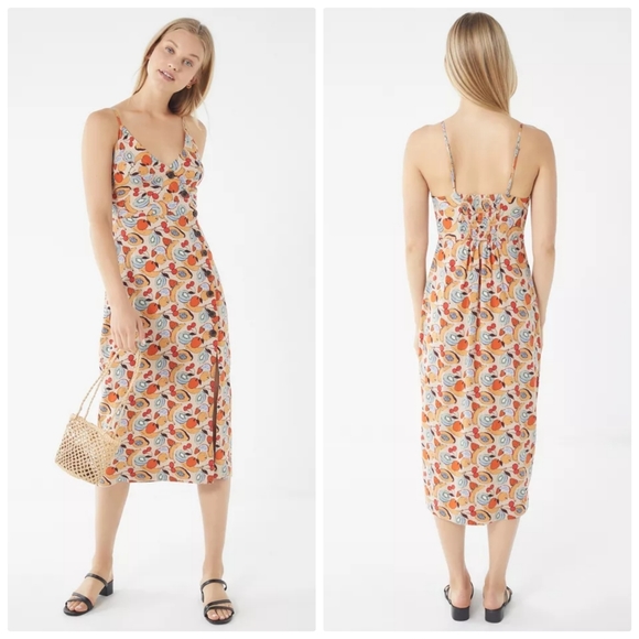 UO Amber Button-Down Linen Midi Dress-Size S - Picture 2 of 5